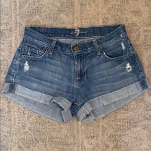 7 For All Mankind denim cuffed shorts